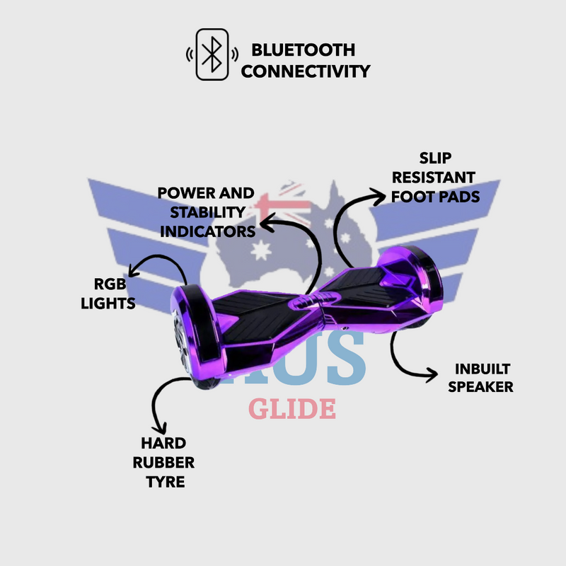 8" Wheel Lamborghini Style Hoverboard Scooter - Purple Colour