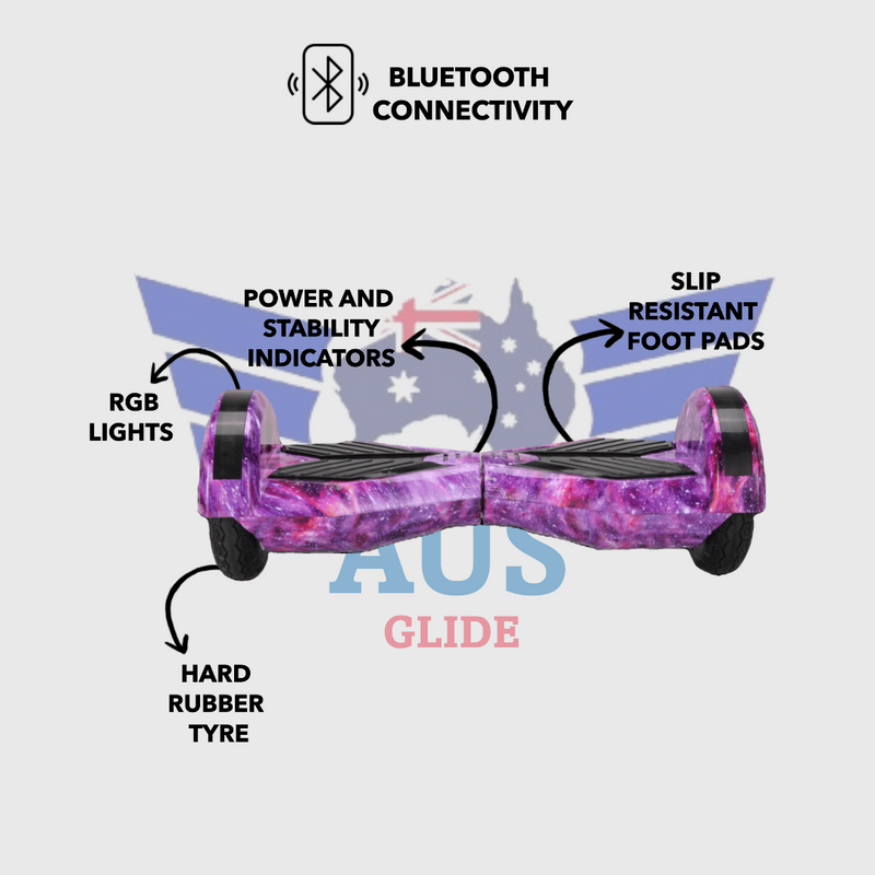 8" Wheel Lamborghini Style Hoverboard Scooter - Purple Galaxy