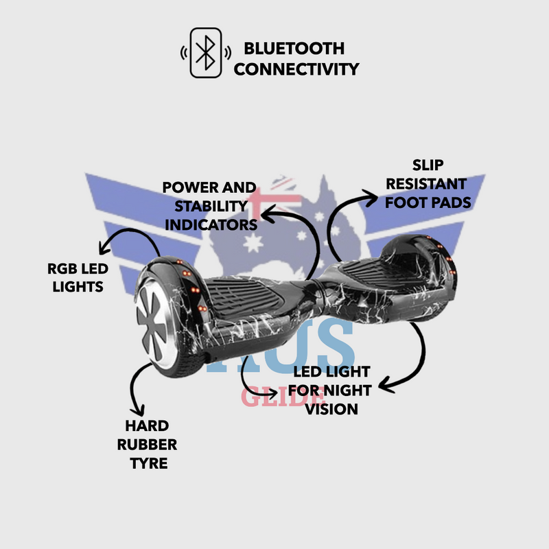 6.5" Wheel Hoverboard Self Balancing Scooter - Lighting Black