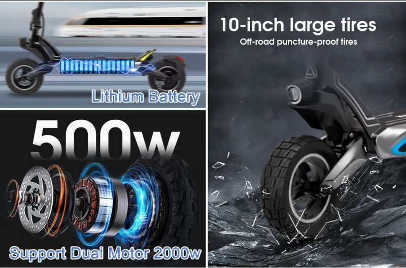 ESA GTR 1000W Peak Electric Scooter | 50km Range | Off-Road & City Commuter