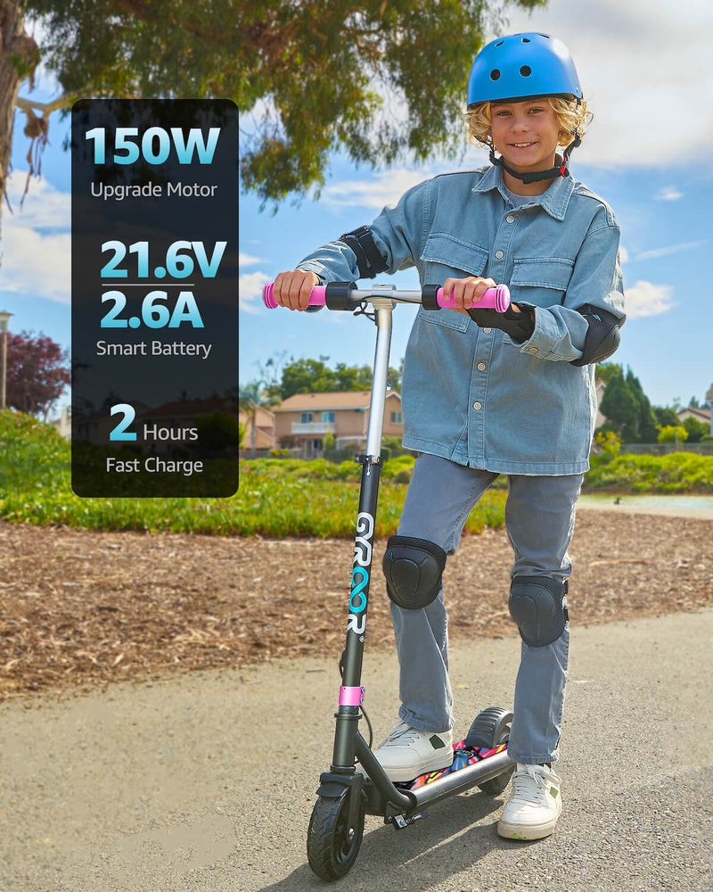 Gyroor ESA Kids Electric Scooter with Bluetooth Music, Lights – Blue (Pre-Ordered Only)