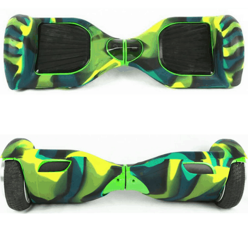 6.5 Inch Hoverboards Skin Cover – Protective Rubber Case – Green + Black